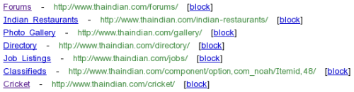 Google Sitelinks management in Webmaster Tools